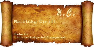 Malitsky Cirill névjegykártya